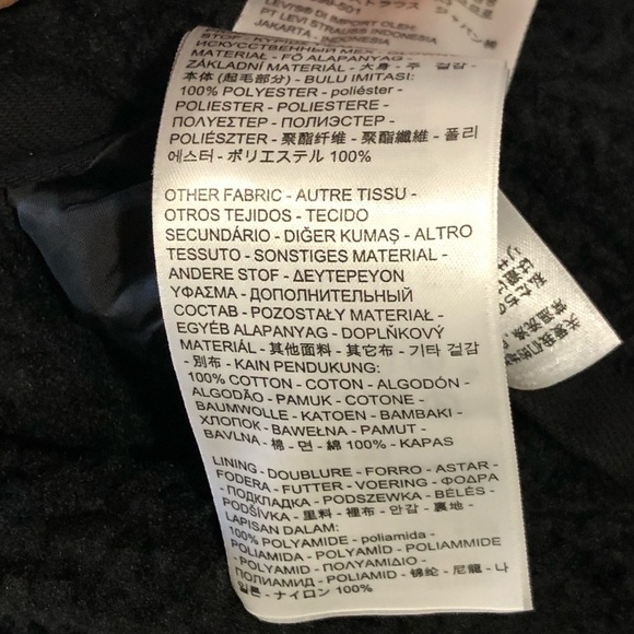 LEVI’S black denim Sherpa trucker jacket - Picture 8 of 14